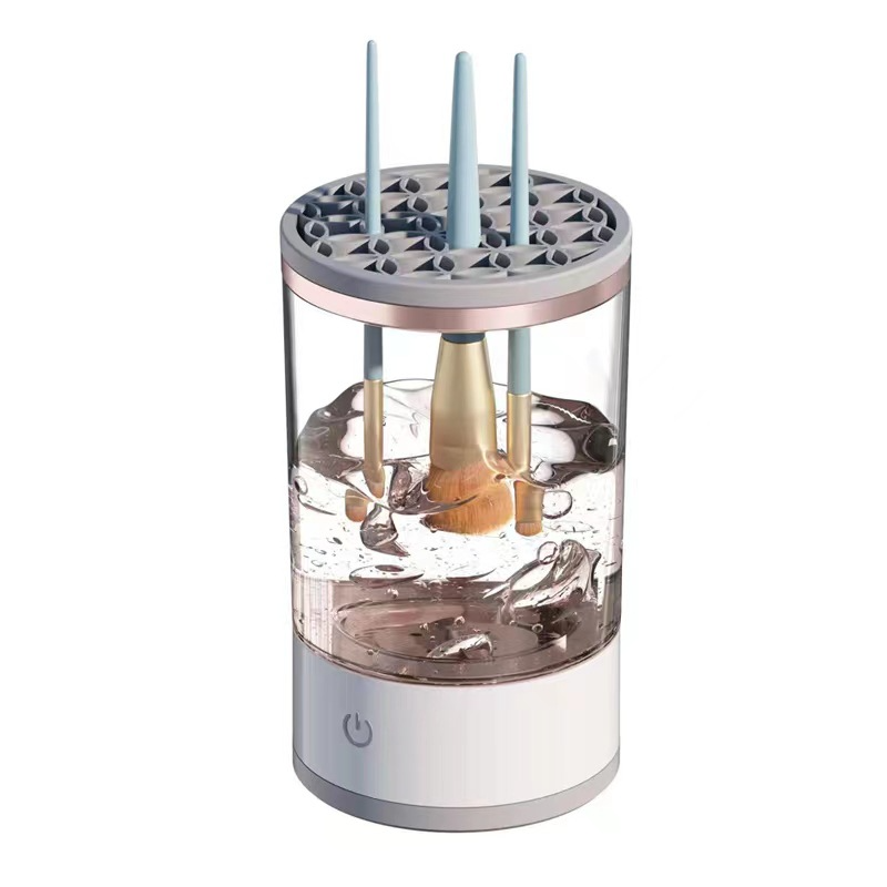 Limpiador eléctrico de brochas de maquillaje — Blanco