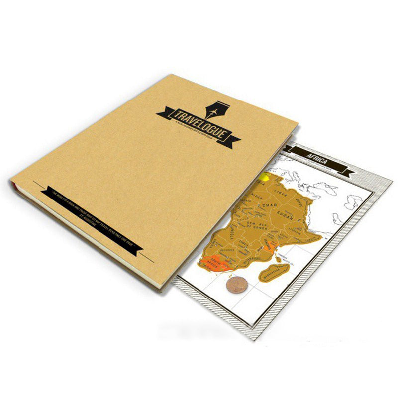 Diario de viaje con mapas para rascar