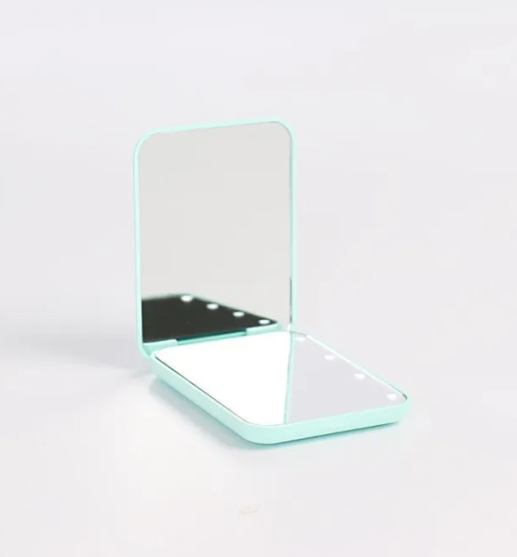 Miroir de maquillage LED pliable