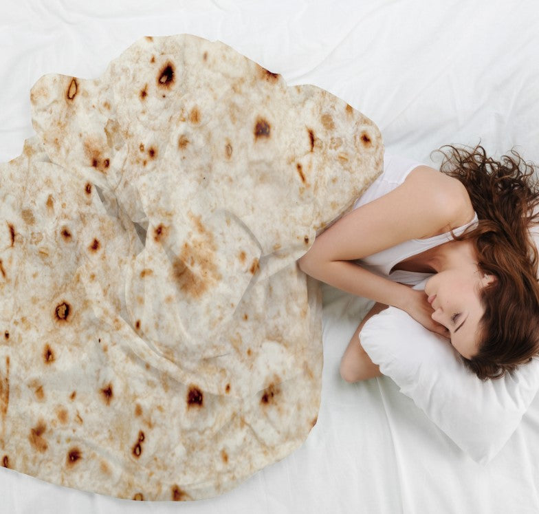 Burrito Print Round Throw Blanket