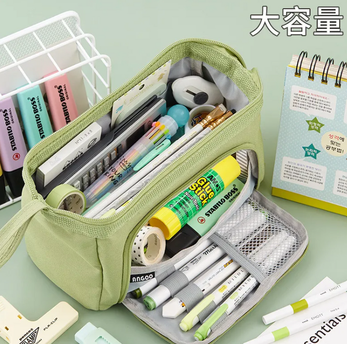 Trousse à deux compartiments en toile