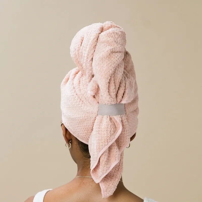 Toalla de microfibra tipo turbante para secar el cabello
