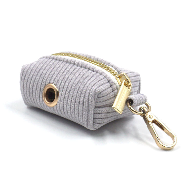 Corduroy Dog-Walking Bag Pouch
