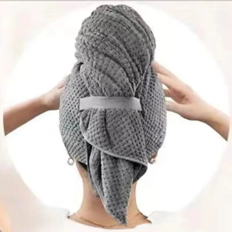 Toalla de microfibra tipo turbante para secar el cabello