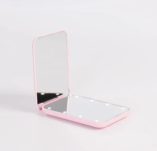 Miroir de maquillage LED pliable