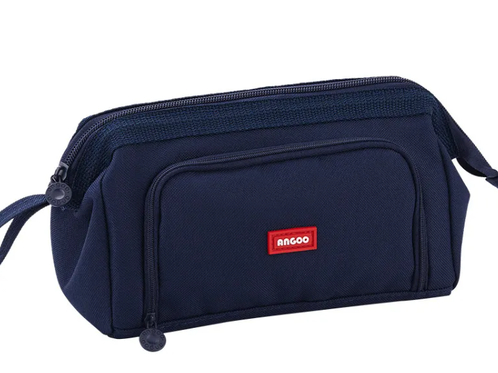 Canvas Double-Compartment Pencil Case
