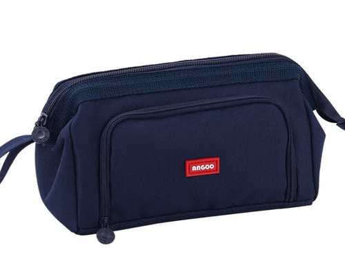 Canvas Double-Compartment Pencil Case