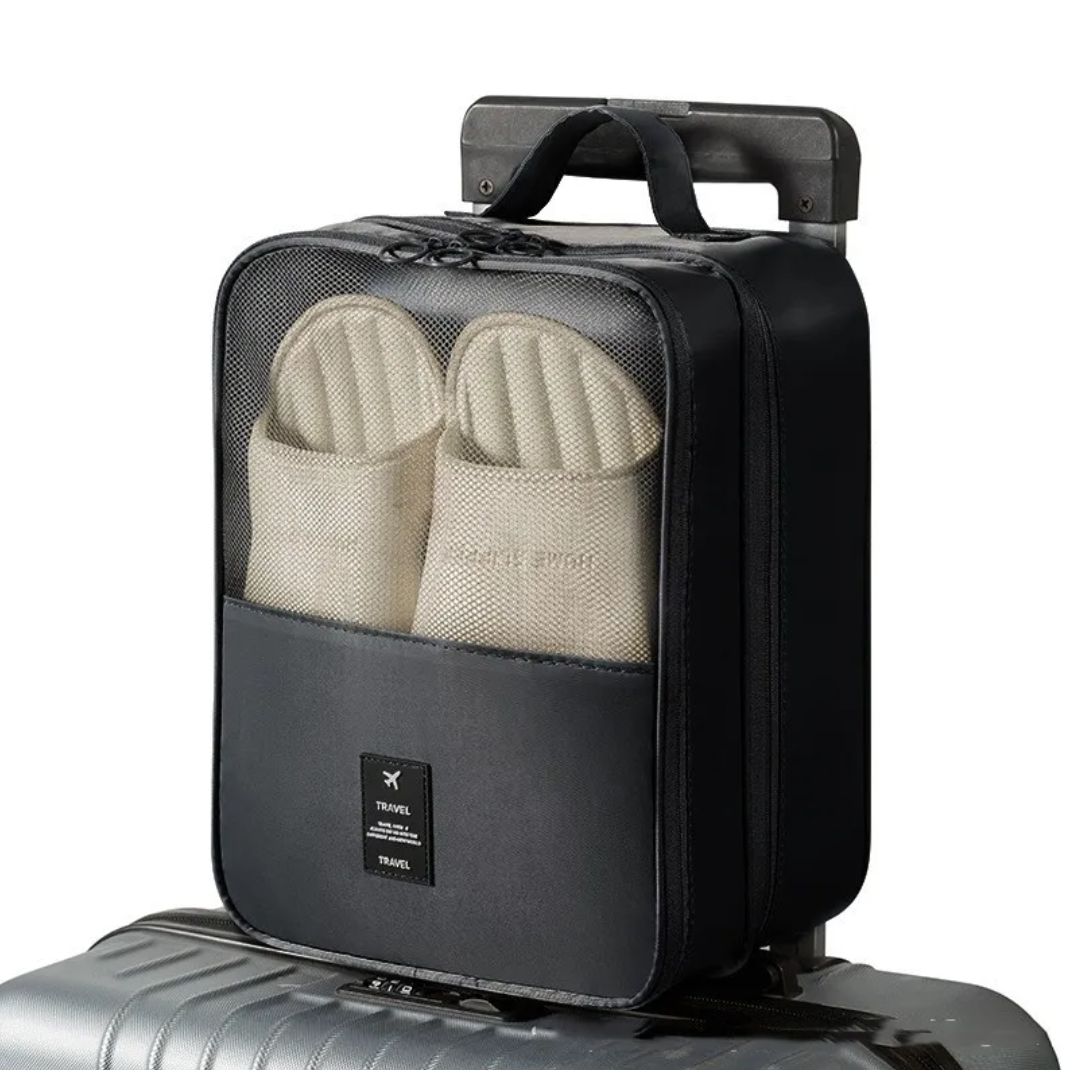 Three-Compartment Travel Shoe Bag