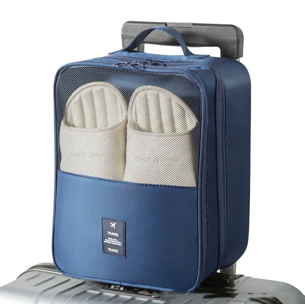 Three-Compartment Travel Shoe Bag