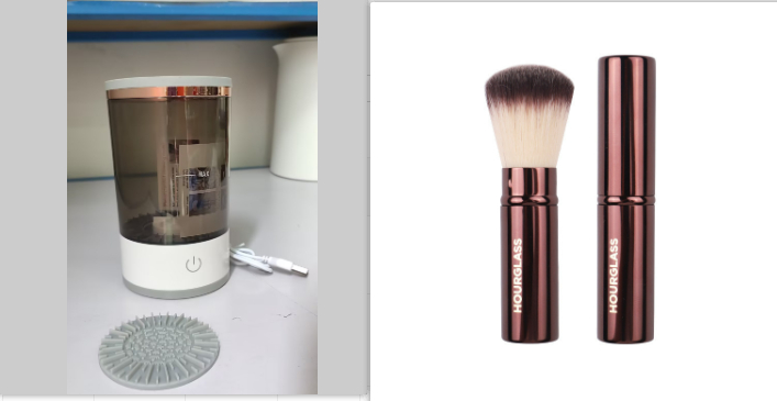 Limpiador eléctrico de brochas de maquillaje — Blanco
