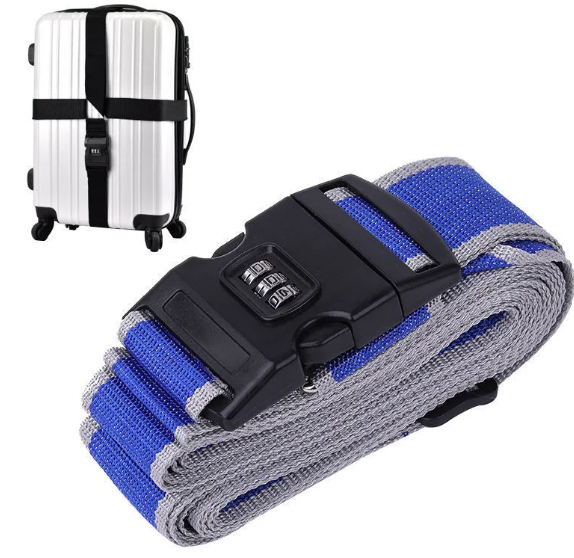 Cross-Style Luggage Strap with Combination Buckle