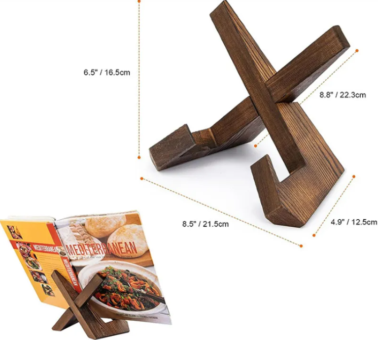 Wooden Cookbook & Menu Stand
