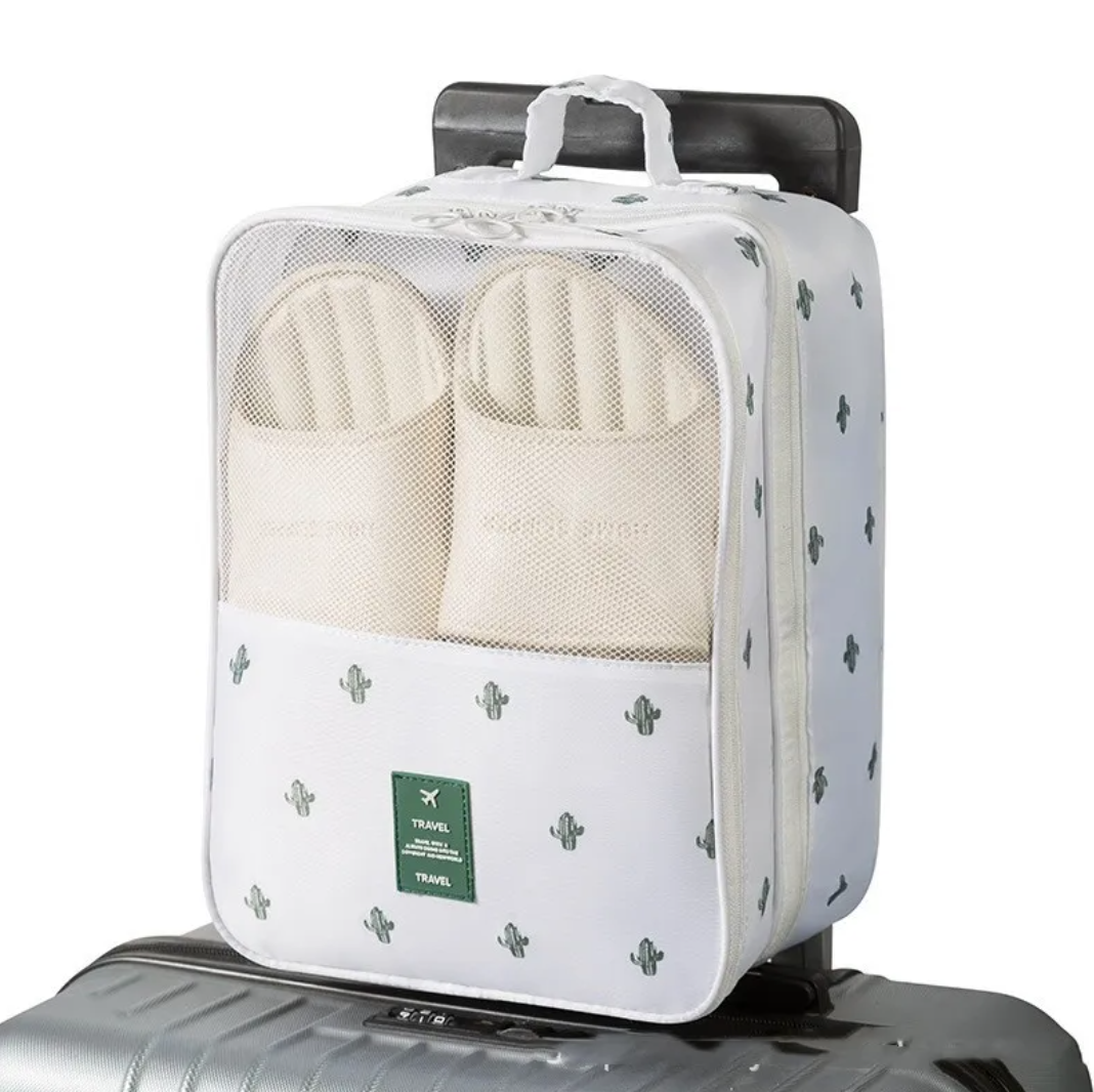 Three-Compartment Travel Shoe Bag