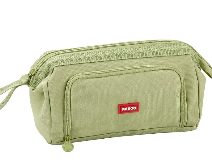 Canvas Double-Compartment Pencil Case