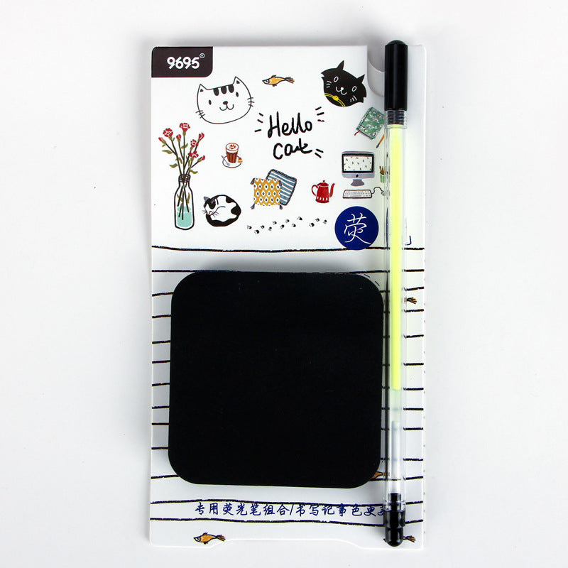 Black Sticky Notes & Bright Pen Set