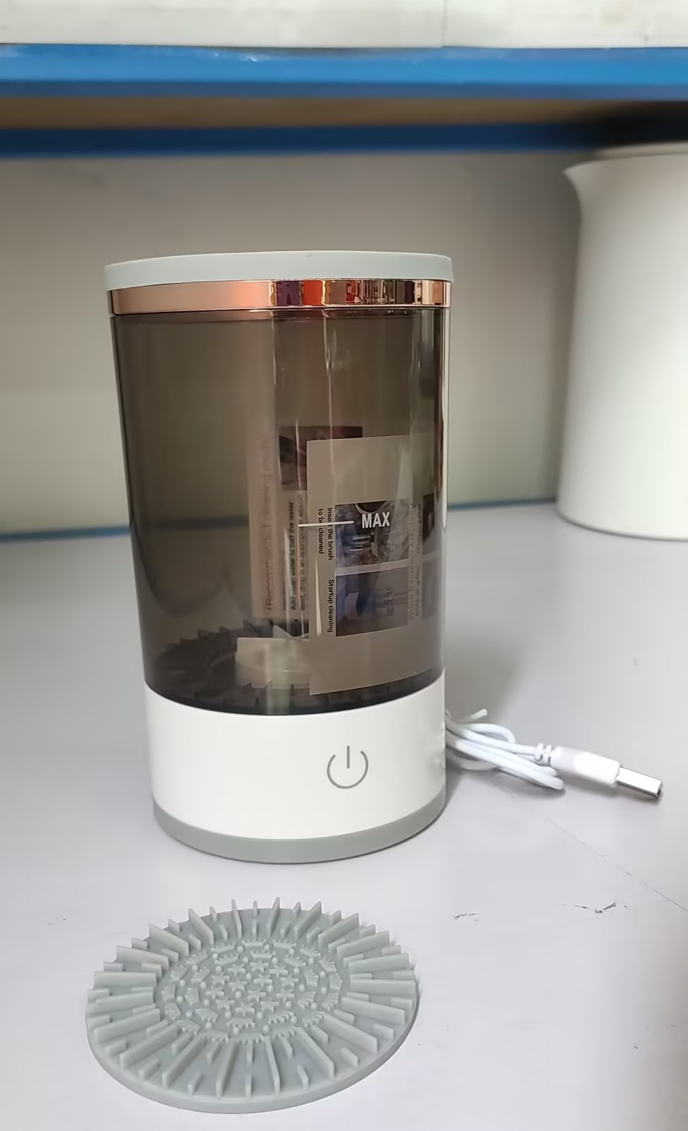 Electric Makeup Brush Cleaner — White