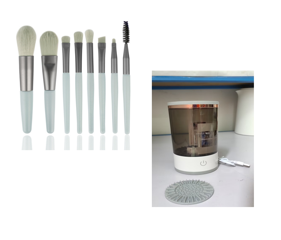 Limpiador eléctrico de brochas de maquillaje — Blanco