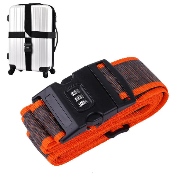Cross-Style Luggage Strap with Combination Buckle
