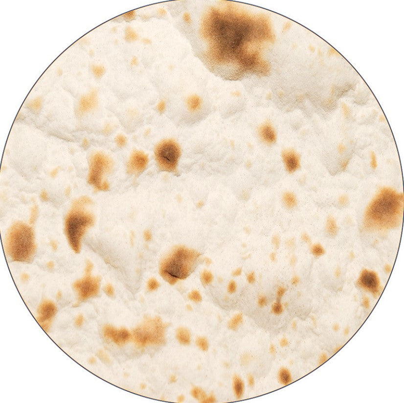 Burrito Print Round Throw Blanket