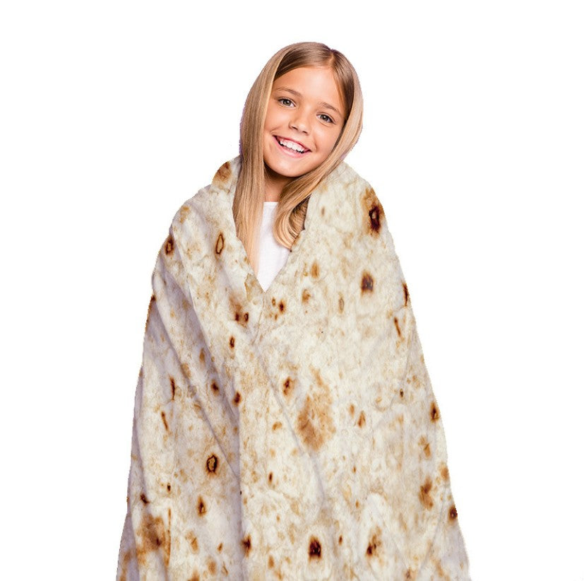 Burrito Print Round Throw Blanket