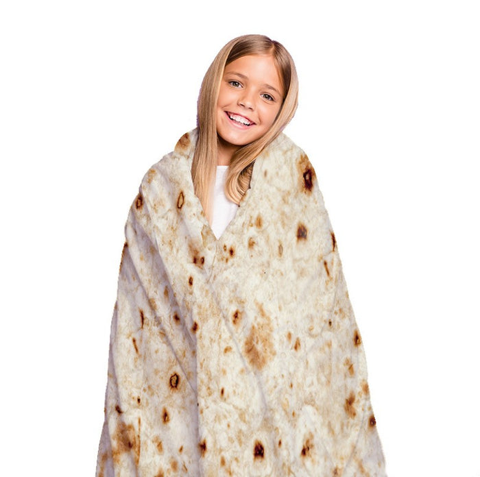 Burrito Print Round Throw Blanket