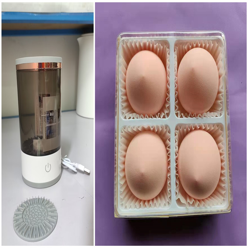 Limpiador eléctrico de brochas de maquillaje — Blanco