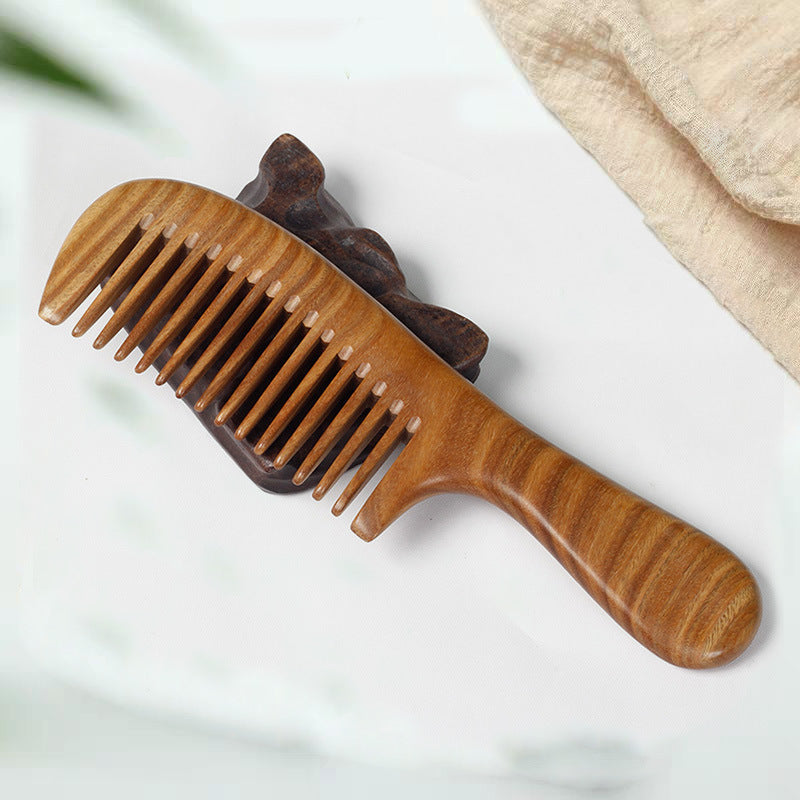 Wooden Fine & Wide-Tooth Hair Comb