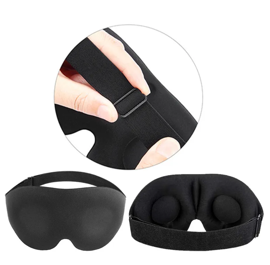 Contoured Travel Eye Mask — Black