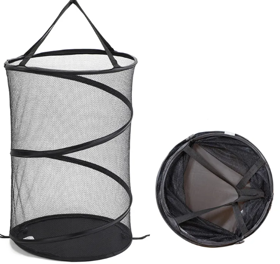 Cesta para la ropa sucia plegable de malla