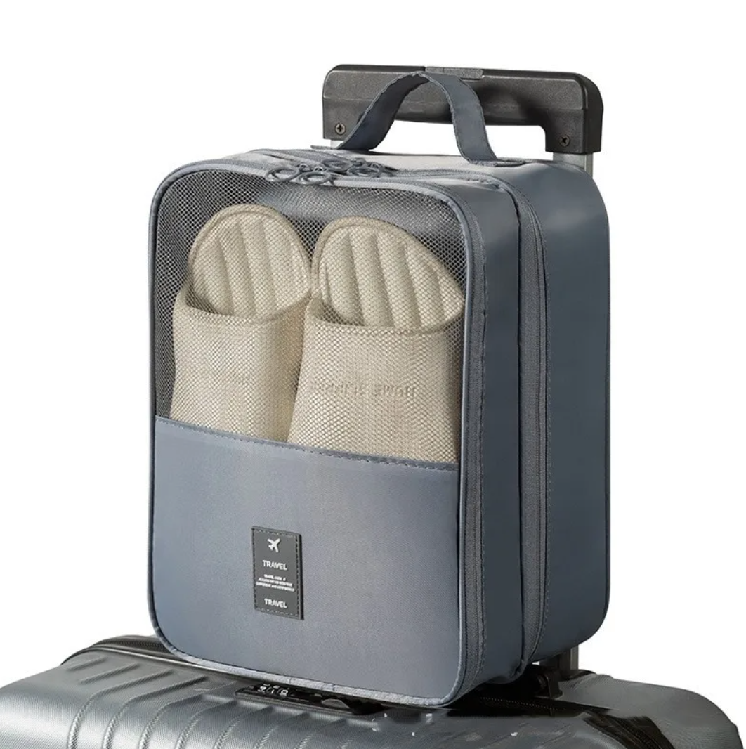 Three-Compartment Travel Shoe Bag