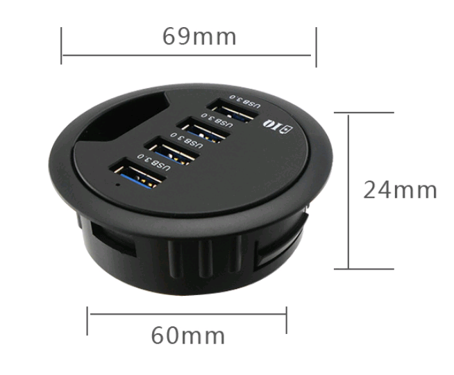 Hub de escritorio USB 3.0 de 4 puertos