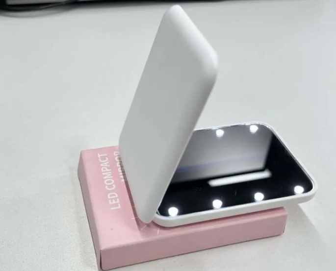 Folding LED Makeup Mirror