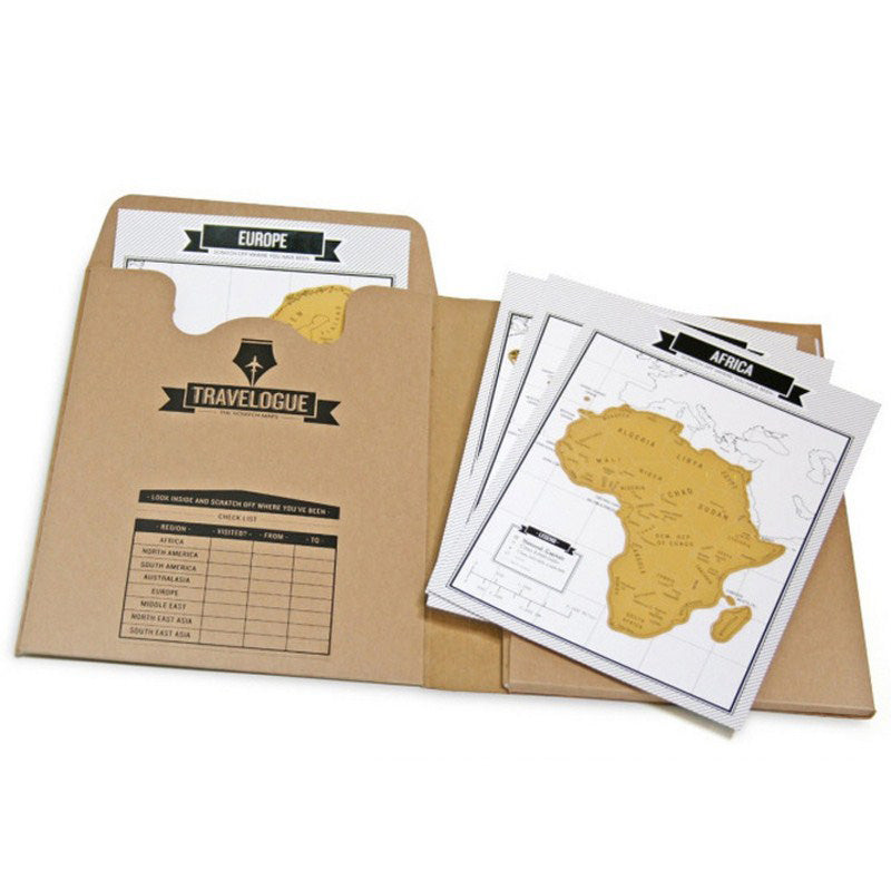 Diario de viaje con mapas para rascar