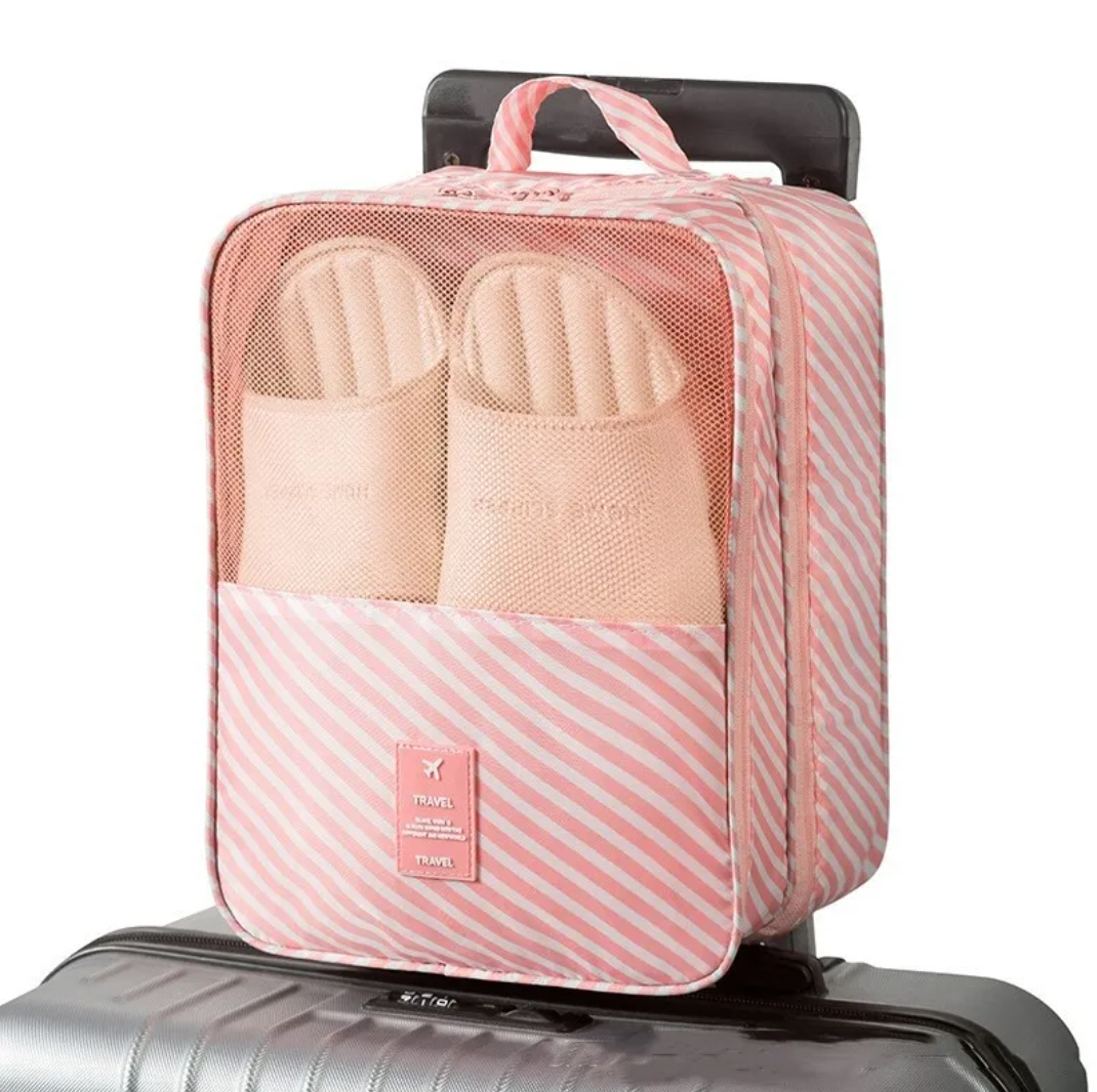 Three-Compartment Travel Shoe Bag