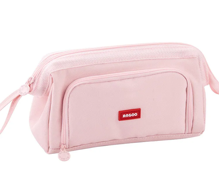 Canvas Double-Compartment Pencil Case